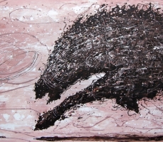 HUNTER HORSE, 2014, Acrylic on Canvas, 38 x 68 Inches